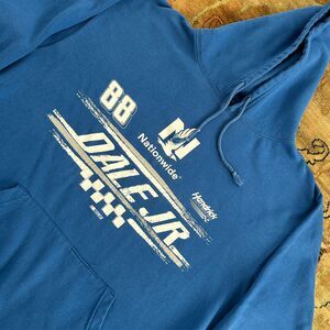 NASCAR Y2K Blue Hoodie Sweatshirt Dale Earnhardt Jr #88 Nascar Racing Large